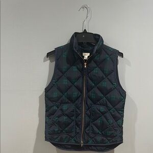 Navy and Green Quilted Vest